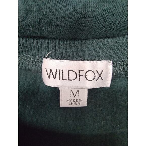 Wildfox Sweatshirt M Extra Dirty Bailey Sweater Pine Grove Green Olive Martini - Picture 7 of 8